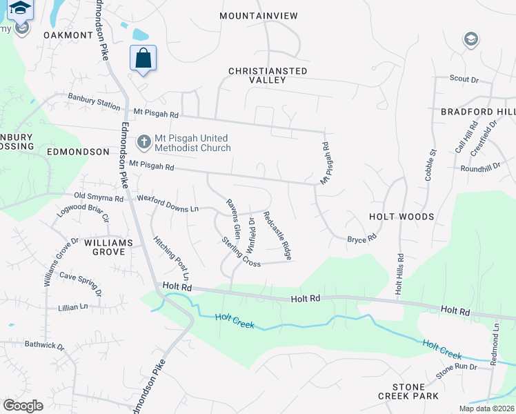 map of restaurants, bars, coffee shops, grocery stores, and more near 1409 Wexford Downs Lane in Nashville