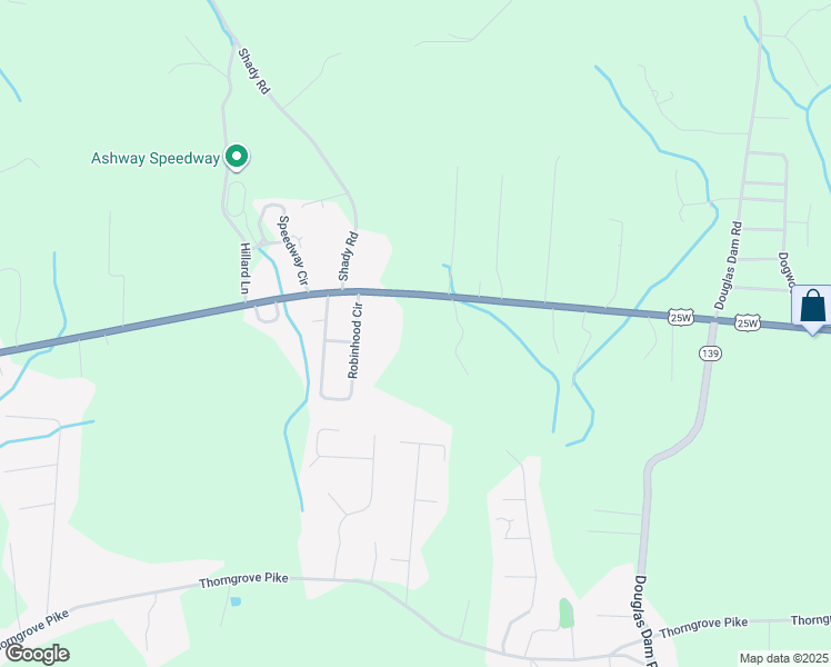 map of restaurants, bars, coffee shops, grocery stores, and more near 4653 Huffaker Dr in Strawberry Plains