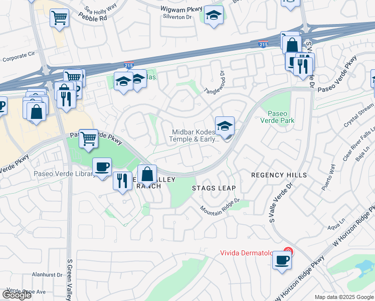 map of restaurants, bars, coffee shops, grocery stores, and more near 2053 Rawhide Village Court in Henderson
