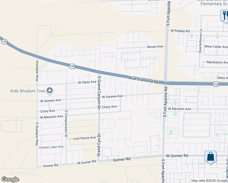 map of restaurants, bars, coffee shops, grocery stores, and more near 9267 South Park Street in Las Vegas