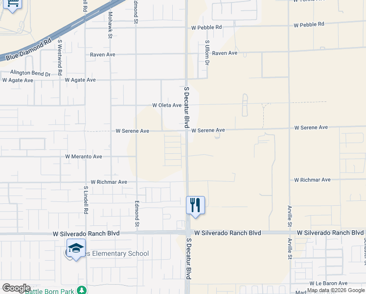 map of restaurants, bars, coffee shops, grocery stores, and more near 9362 Emerald Mesa Street in Enterprise