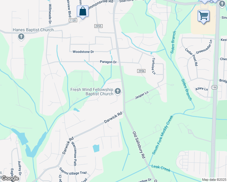 map of restaurants, bars, coffee shops, grocery stores, and more near 1717 Swing Drive in Winston-Salem