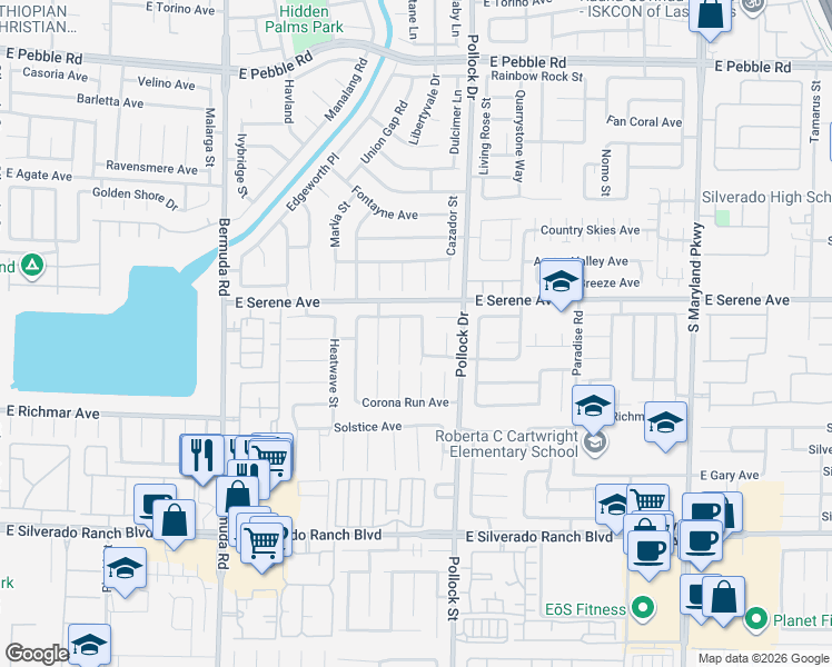 map of restaurants, bars, coffee shops, grocery stores, and more near 9354 Spellman Court in Las Vegas