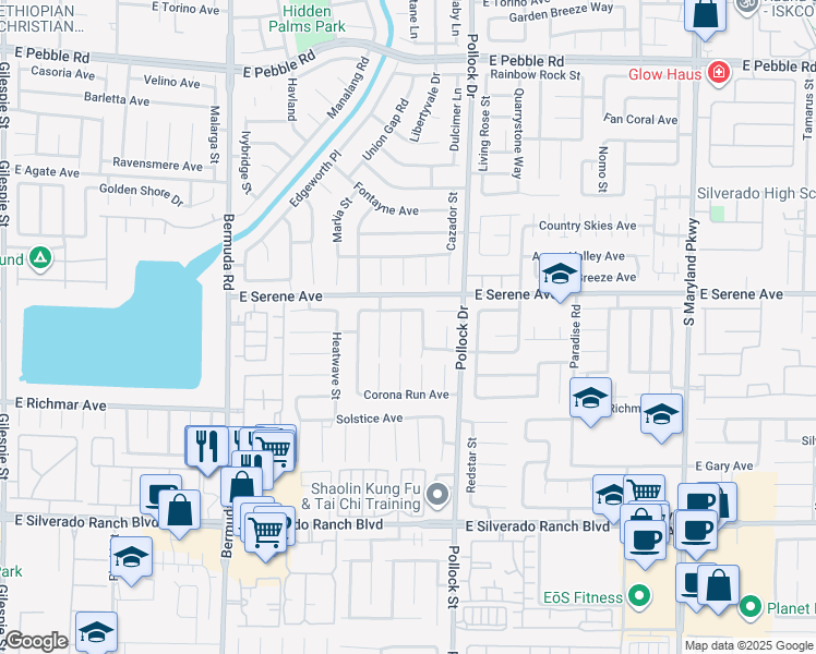 map of restaurants, bars, coffee shops, grocery stores, and more near 9354 Spellman Ct in Las Vegas