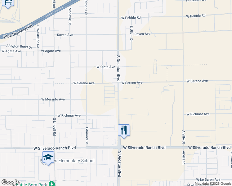 map of restaurants, bars, coffee shops, grocery stores, and more near 9358 Emerald Mesa Street in Enterprise