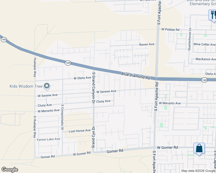 map of restaurants, bars, coffee shops, grocery stores, and more near 9267 South Park Street in Las Vegas