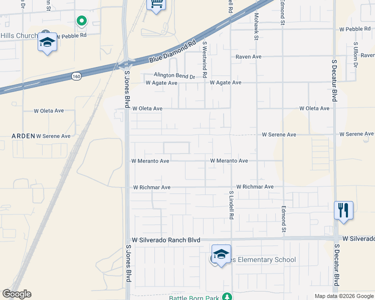 map of restaurants, bars, coffee shops, grocery stores, and more near 5788 Lewis Falls Avenue in Las Vegas