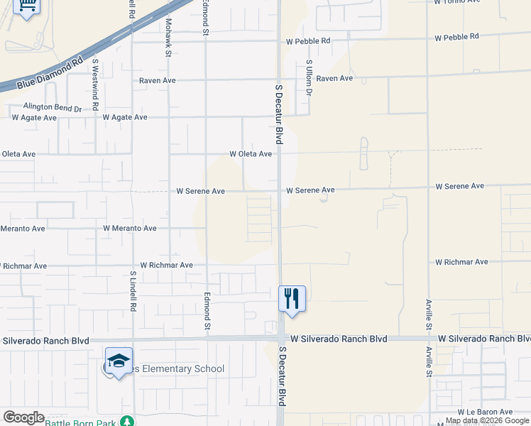 map of restaurants, bars, coffee shops, grocery stores, and more near 4936 Hunter Mesa Avenue in Las Vegas