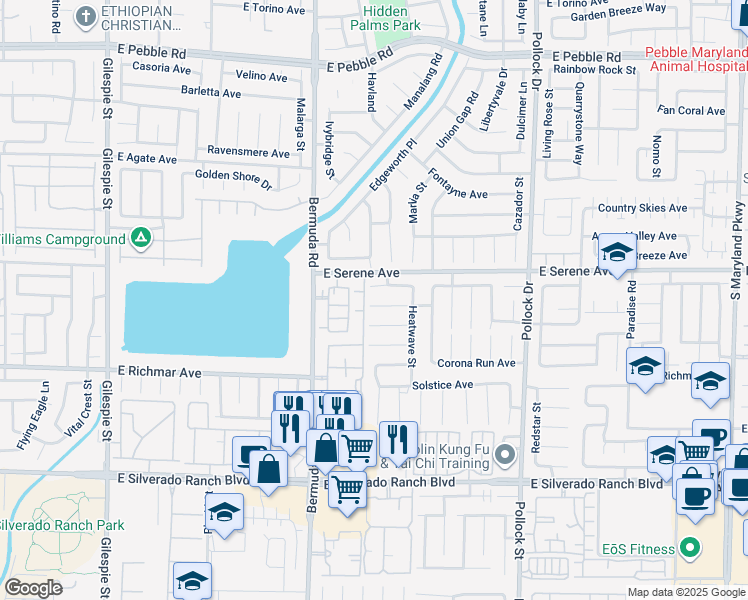 map of restaurants, bars, coffee shops, grocery stores, and more near 530 Artrea Place in Las Vegas