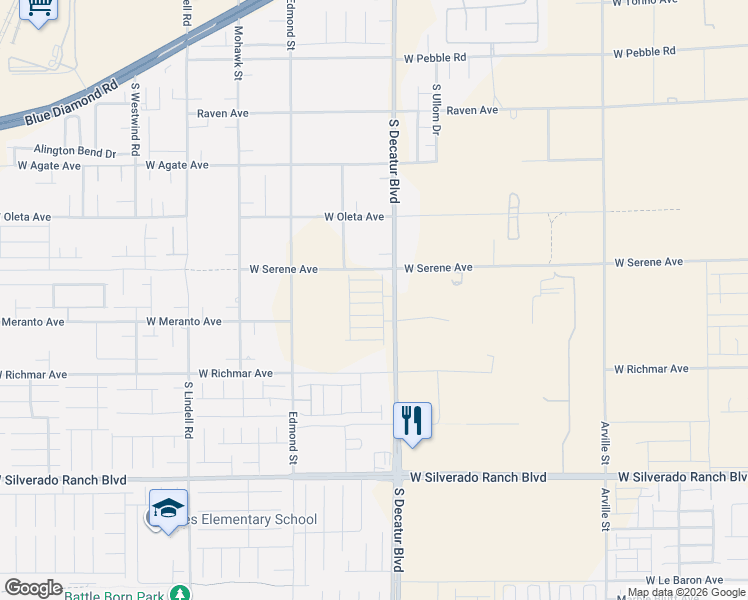 map of restaurants, bars, coffee shops, grocery stores, and more near 4936 Hunter Mesa Avenue in Las Vegas