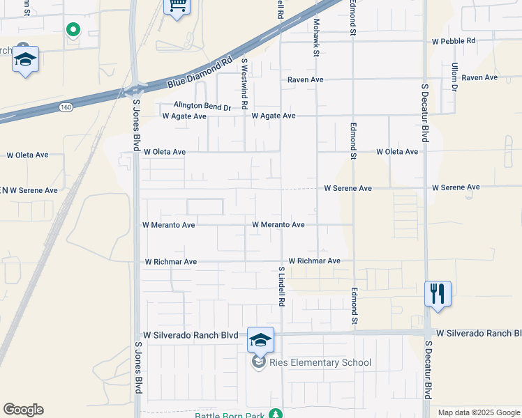 map of restaurants, bars, coffee shops, grocery stores, and more near 9356 Column Cactus Street in Las Vegas