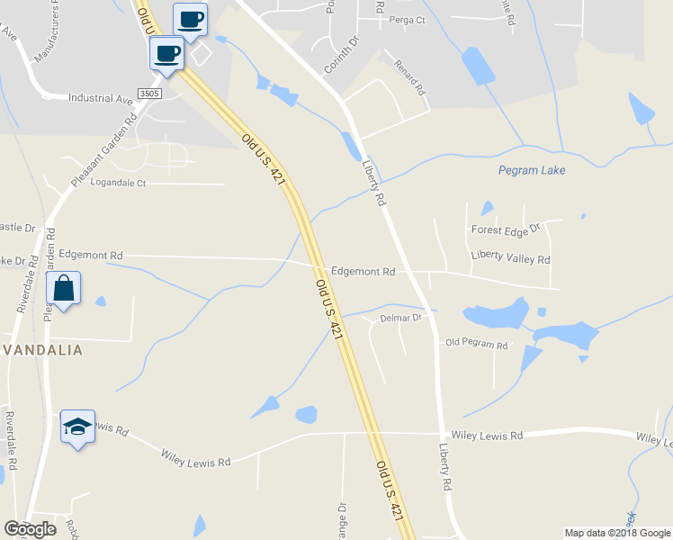 map of restaurants, bars, coffee shops, grocery stores, and more near 913 Edgemont Rd in Greensboro
