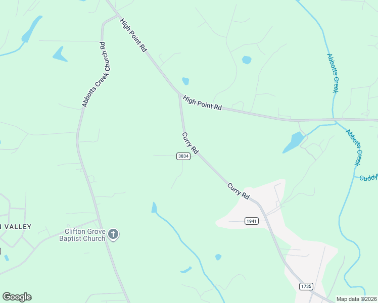 map of restaurants, bars, coffee shops, grocery stores, and more near 4950 Curry Road in Kernersville