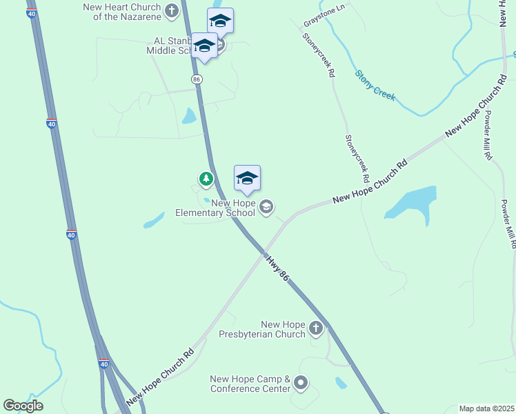 map of restaurants, bars, coffee shops, grocery stores, and more near 1900 New Hope Church Road in Chapel Hill