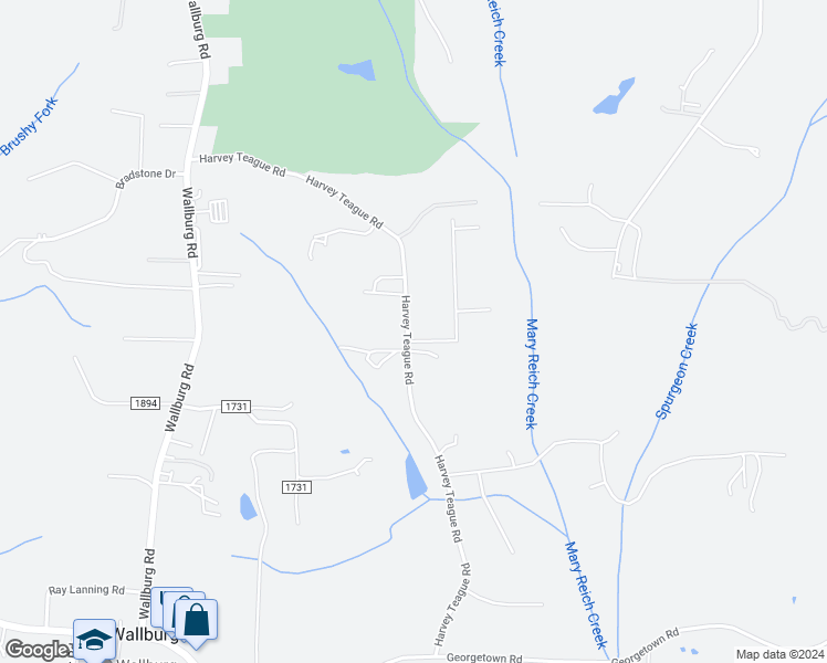 map of restaurants, bars, coffee shops, grocery stores, and more near 844 Harvey Teague Road in Winston-Salem