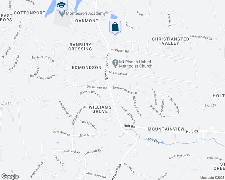 map of restaurants, bars, coffee shops, grocery stores, and more near 1200 Wexford Downs Lane in Nashville