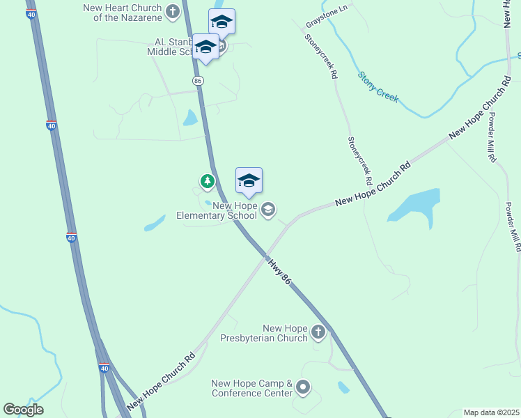 map of restaurants, bars, coffee shops, grocery stores, and more near 1900 New Hope Church Road in Chapel Hill
