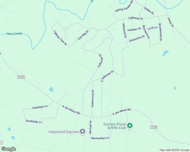 map of restaurants, bars, coffee shops, grocery stores, and more near 3466 Calloway Drive in Haw River