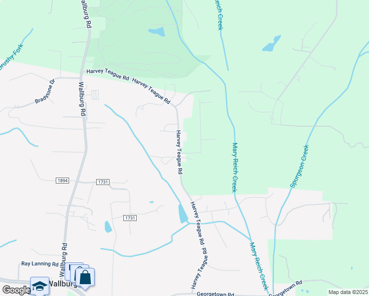 map of restaurants, bars, coffee shops, grocery stores, and more near 844 Harvey Teague Road in Winston-Salem