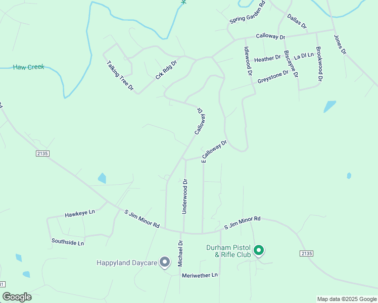 map of restaurants, bars, coffee shops, grocery stores, and more near 3466 Calloway Drive in Haw River