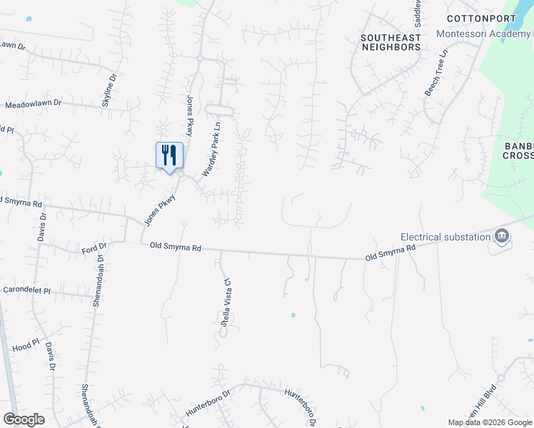 map of restaurants, bars, coffee shops, grocery stores, and more near 9296 Exton Lane in Brentwood