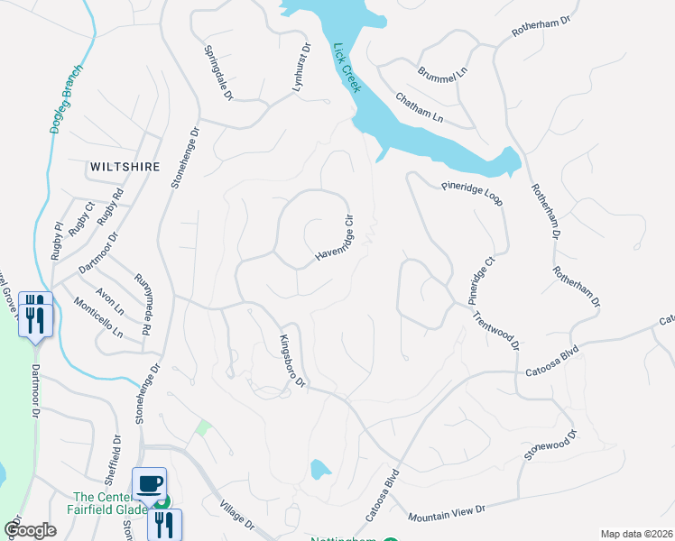 map of restaurants, bars, coffee shops, grocery stores, and more near 39 Marquette Terrace in Crossville