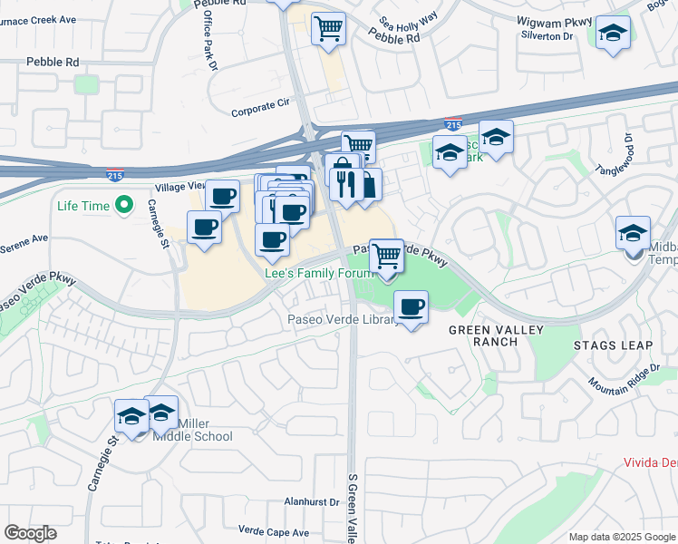 map of restaurants, bars, coffee shops, grocery stores, and more near in Henderson