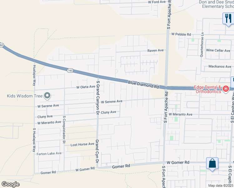 map of restaurants, bars, coffee shops, grocery stores, and more near 9255 South Park Street in Las Vegas