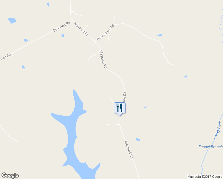 map of restaurants, bars, coffee shops, grocery stores, and more near 2366 Mayland Road in Crossville