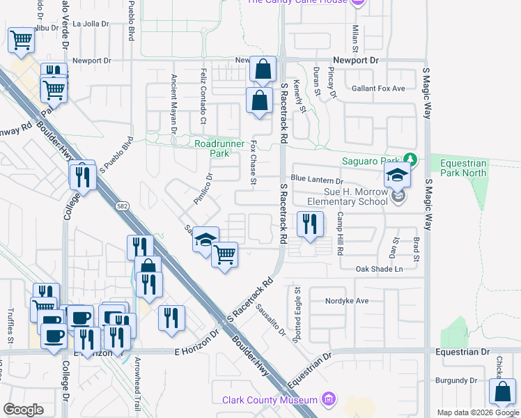 map of restaurants, bars, coffee shops, grocery stores, and more near 987 Trackers Glen Avenue in Henderson