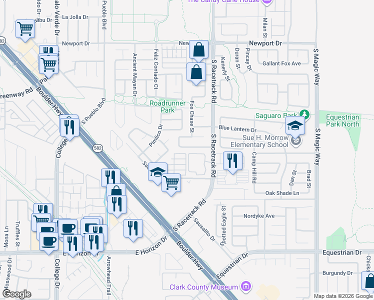 map of restaurants, bars, coffee shops, grocery stores, and more near 977 Trackers Glen Avenue in Henderson