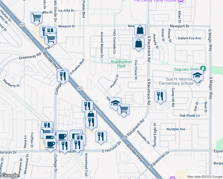 map of restaurants, bars, coffee shops, grocery stores, and more near 632 Pimlico Drive in Henderson