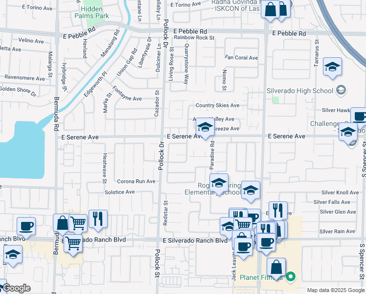 map of restaurants, bars, coffee shops, grocery stores, and more near 881 Brunellos Avenue in Las Vegas