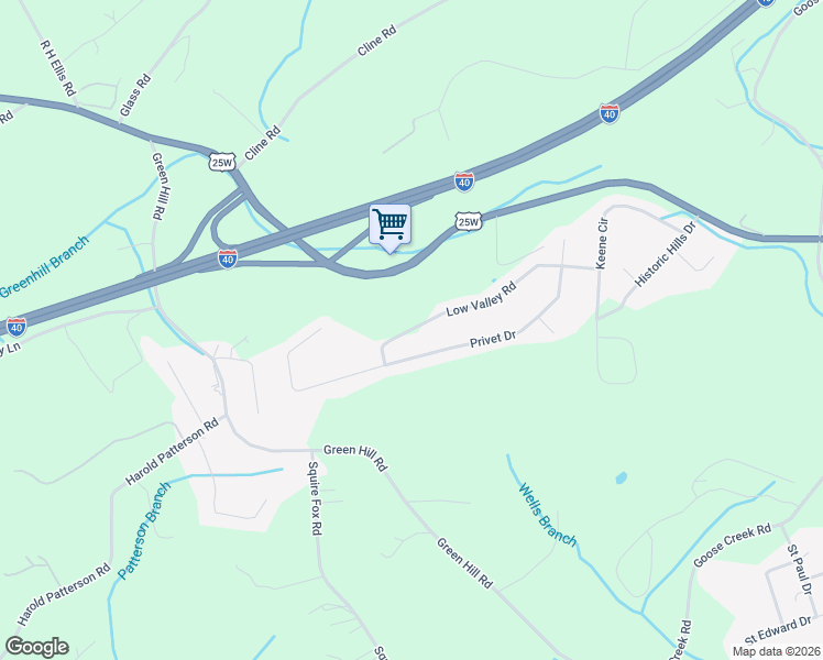 map of restaurants, bars, coffee shops, grocery stores, and more near 683 Privet Drive in Dandridge