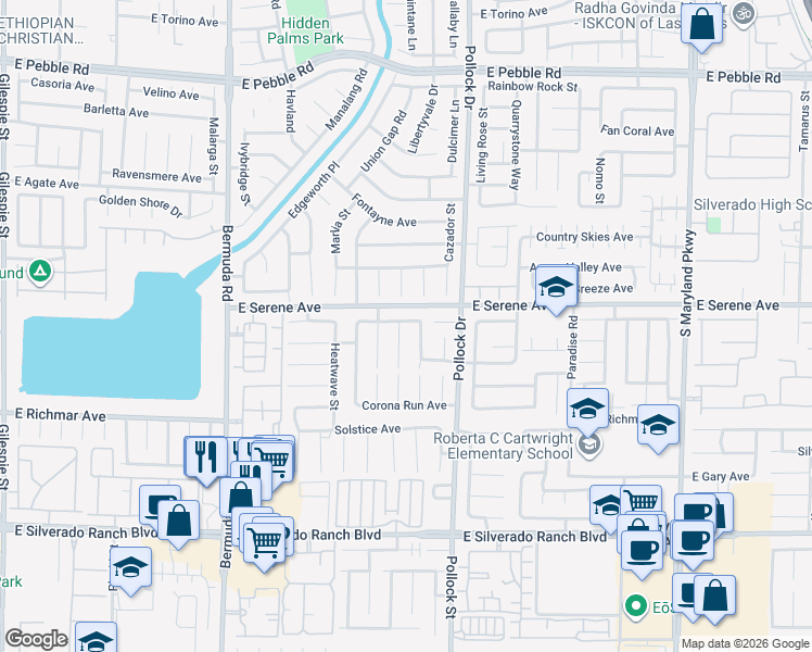 map of restaurants, bars, coffee shops, grocery stores, and more near 9354 Spellman Court in Las Vegas