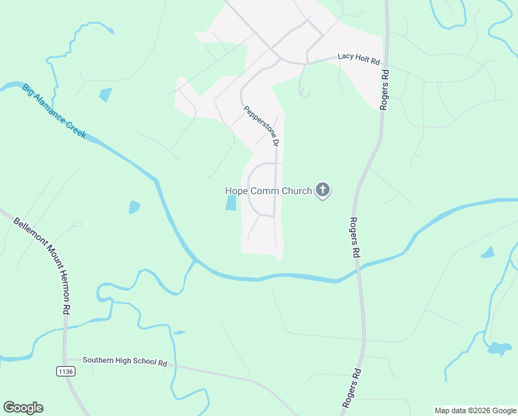 map of restaurants, bars, coffee shops, grocery stores, and more near 2703 Creek Bend Court in Graham