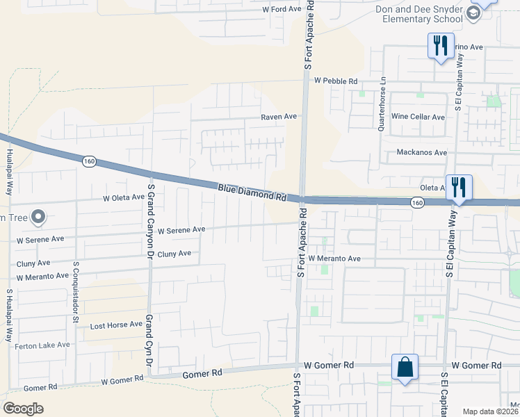 map of restaurants, bars, coffee shops, grocery stores, and more near 9237 South Chieftain Street in Las Vegas