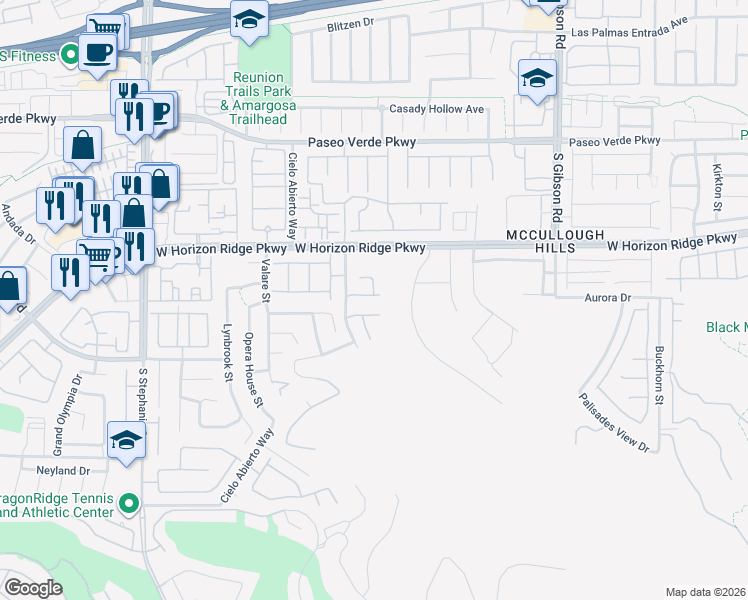 map of restaurants, bars, coffee shops, grocery stores, and more near 1169 Calle De Luz in Henderson