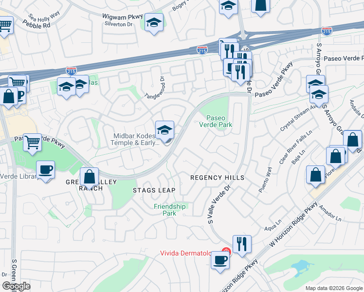 map of restaurants, bars, coffee shops, grocery stores, and more near 1933 Kachina Mountain Drive in Henderson