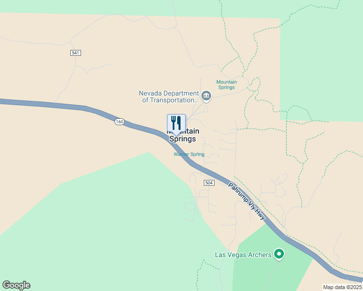 map of restaurants, bars, coffee shops, grocery stores, and more near 19010 Nevada 160 in Mountain Springs