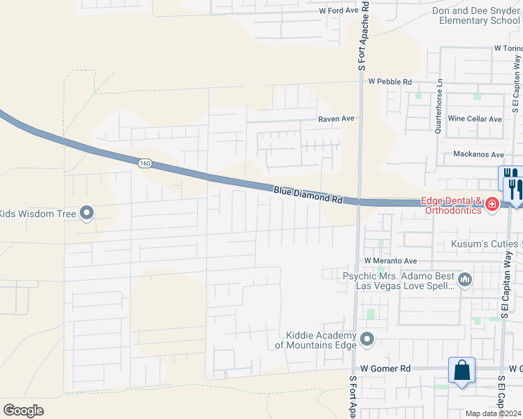 map of restaurants, bars, coffee shops, grocery stores, and more near 9240 Black Diamond Street in Las Vegas