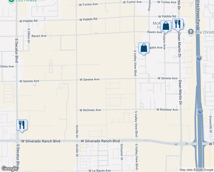 map of restaurants, bars, coffee shops, grocery stores, and more near 9347 Paddle Plant Street in Las Vegas