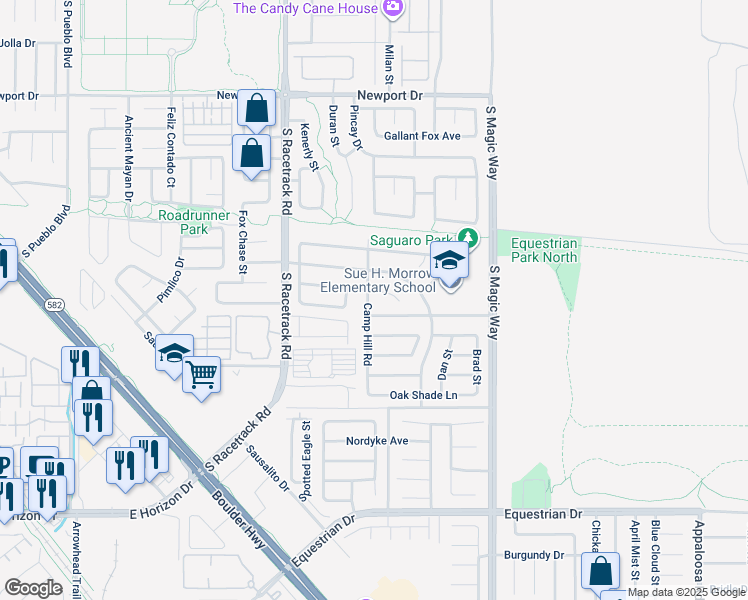 map of restaurants, bars, coffee shops, grocery stores, and more near 620 Camp Hill Road in Henderson