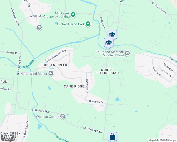 map of restaurants, bars, coffee shops, grocery stores, and more near 886 Daybreak Drive in Nashville
