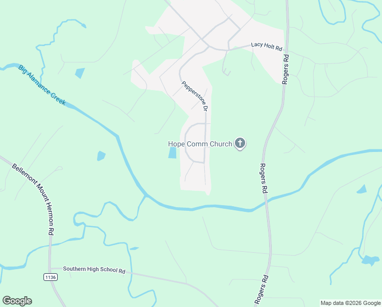 map of restaurants, bars, coffee shops, grocery stores, and more near 2703 Creek Bend Court in Graham