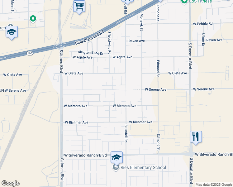 map of restaurants, bars, coffee shops, grocery stores, and more near 9356 Column Cactus Street in Las Vegas