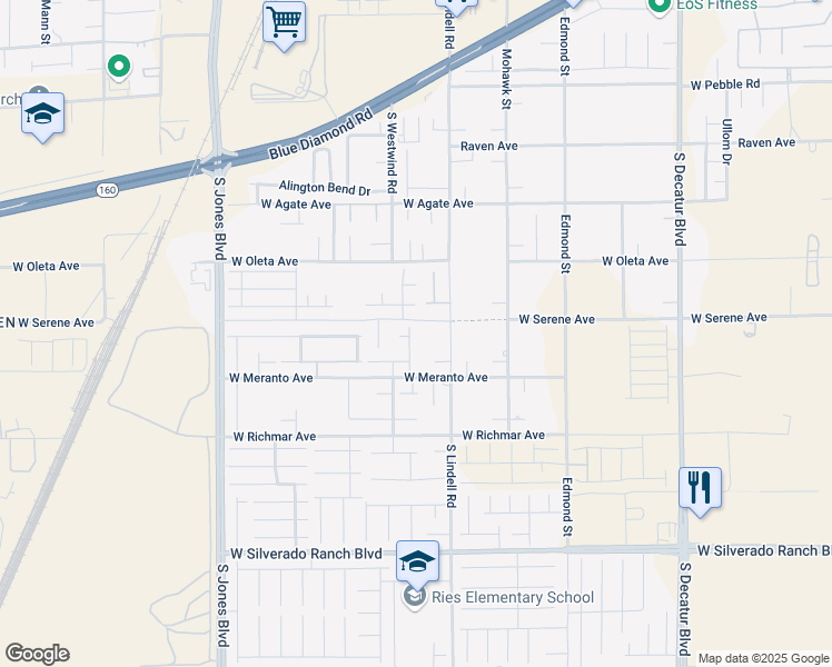 map of restaurants, bars, coffee shops, grocery stores, and more near 9356 Column Cactus Street in Las Vegas