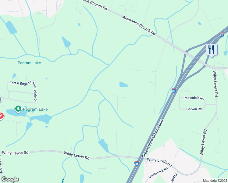 map of restaurants, bars, coffee shops, grocery stores, and more near 3304 Oliver Hills Road in Greensboro
