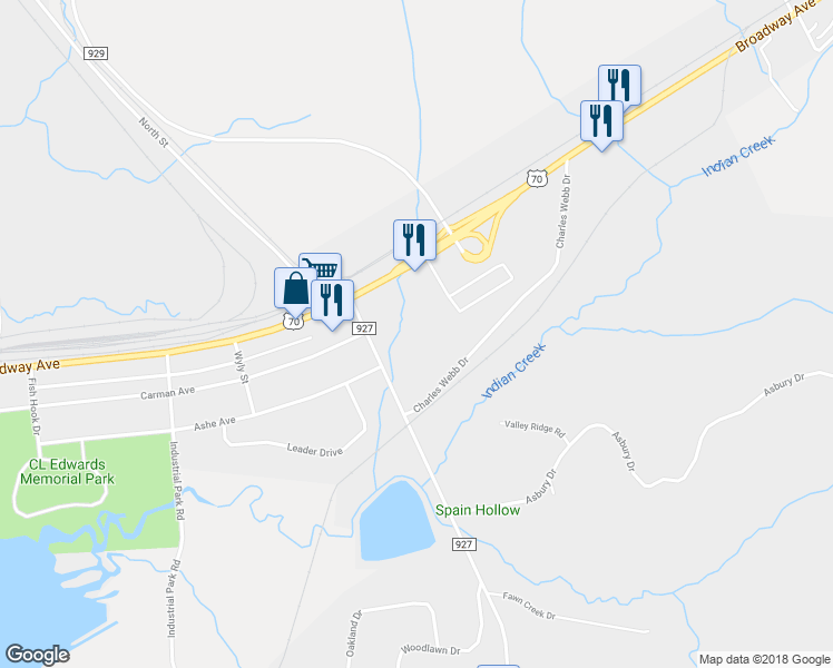 map of restaurants, bars, coffee shops, grocery stores, and more near 323 Long Street in New Johnsonville