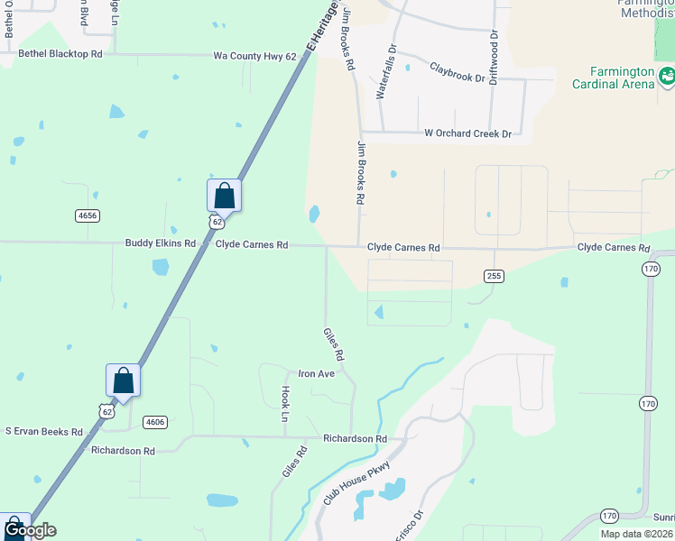 map of restaurants, bars, coffee shops, grocery stores, and more near 12253 Clyde Carnes Road in Farmington